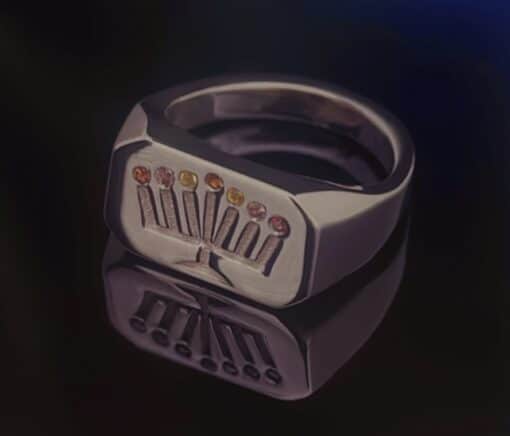 Menorah ring 14k