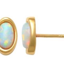 price $2999k YG Reconstituted Opal Stud Earrings 7x4.3mm - ES173 | ES173