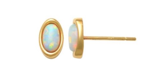 price $2999k YG Reconstituted Opal Stud Earrings 7x4.3mm - ES173 | ES173
