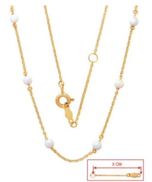 9k Yellow Gold Opal Oval Link Chain – 45cm