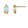 9k Yellow Gold Opal Oval Stud Earrings – 7.5 × 4mm