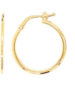 9k Yellow Gold Round Hoop Earrings – 15mm