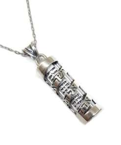 Sterling Silver Mezuzah Pendant Necklace – Shema Israel Scroll