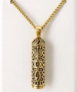 Mezuzah Pendant in Sterling Silver with High-Quality Gold Plating