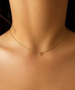 Star of David Choker Necklace – Floating Chain Design