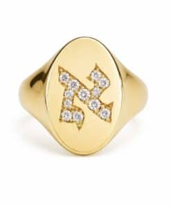 Hebrew Initial Signet Ring