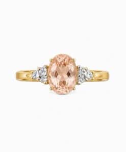Yellow Gold Oval Morganite Ring