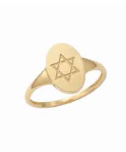 Yellow Gold Personalised Oval Signet Ring